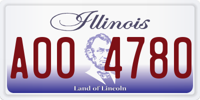 IL license plate A004780