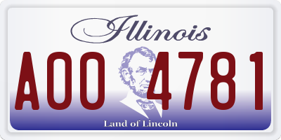 IL license plate A004781