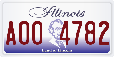 IL license plate A004782