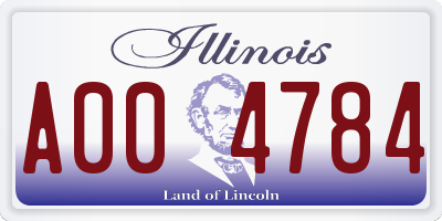 IL license plate A004784