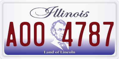 IL license plate A004787