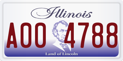 IL license plate A004788