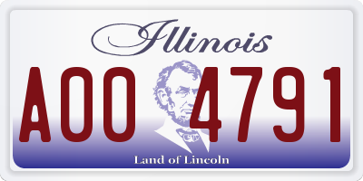 IL license plate A004791