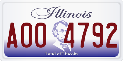 IL license plate A004792