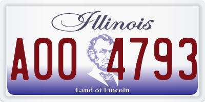 IL license plate A004793
