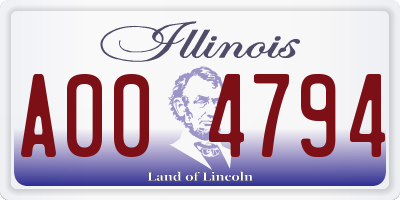 IL license plate A004794