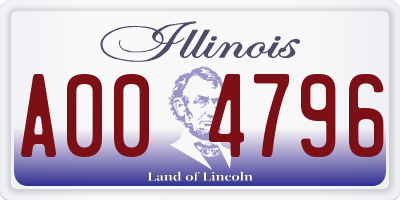 IL license plate A004796