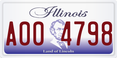 IL license plate A004798