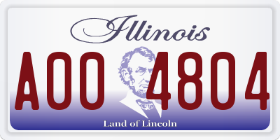 IL license plate A004804