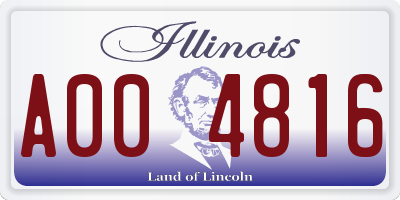 IL license plate A004816