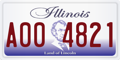 IL license plate A004821