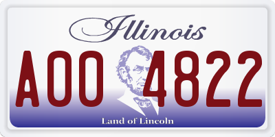 IL license plate A004822