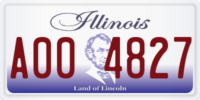 IL license plate A004827