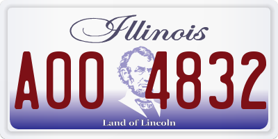 IL license plate A004832