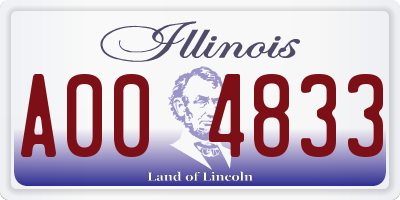 IL license plate A004833