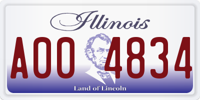 IL license plate A004834