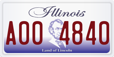 IL license plate A004840