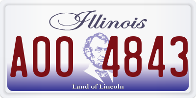 IL license plate A004843