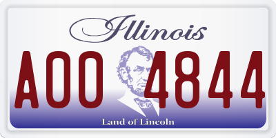 IL license plate A004844