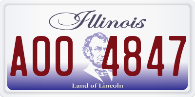 IL license plate A004847