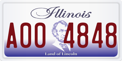 IL license plate A004848