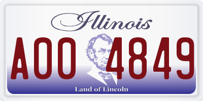 IL license plate A004849