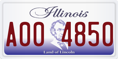 IL license plate A004850