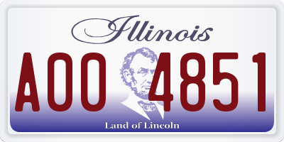 IL license plate A004851