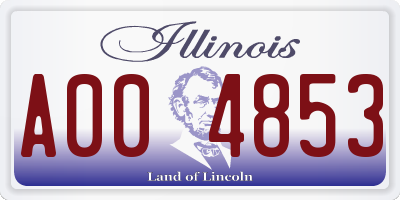 IL license plate A004853