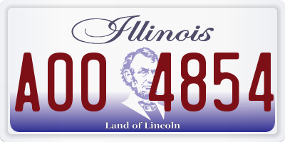 IL license plate A004854