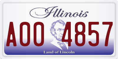 IL license plate A004857