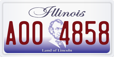 IL license plate A004858