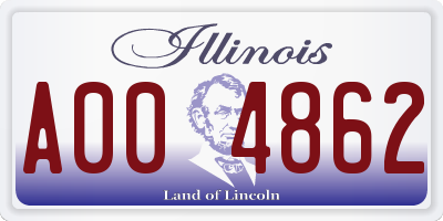 IL license plate A004862