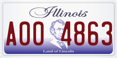 IL license plate A004863