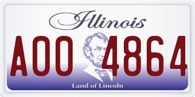 IL license plate A004864