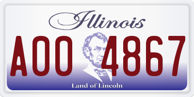 IL license plate A004867