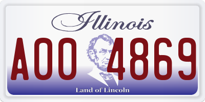 IL license plate A004869