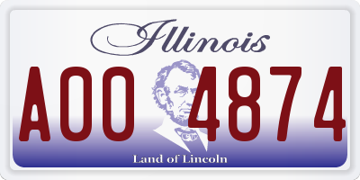 IL license plate A004874