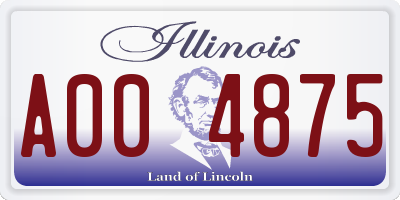 IL license plate A004875