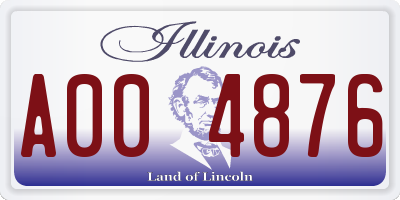 IL license plate A004876