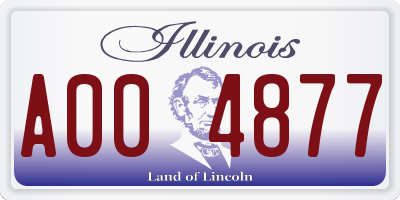 IL license plate A004877