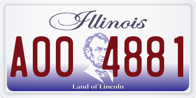 IL license plate A004881