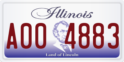 IL license plate A004883