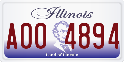 IL license plate A004894