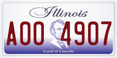 IL license plate A004907