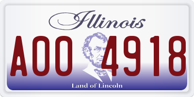 IL license plate A004918