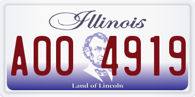 IL license plate A004919