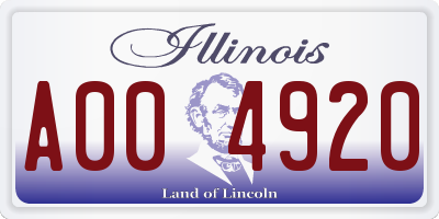 IL license plate A004920