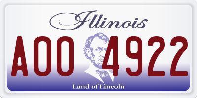 IL license plate A004922