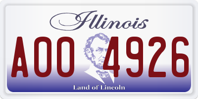 IL license plate A004926